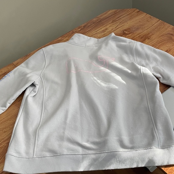 Vineyard Vines Light Gray Pullover with Blue Logo - Picture 3 of 4